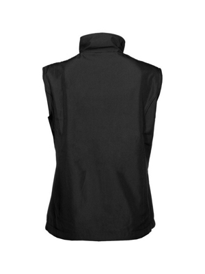 The Aurora Womens 3K Softshell Vest is a water resistant, breathable, wind proof vest.  In Black & Navy.  Sizes 8 - 18.  Great branded Aurora vests.
