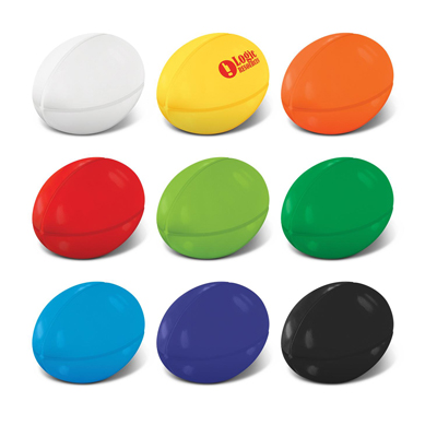 The Trends Collection Stress Rugby Ball is an anti stress rugby ball made from P.U.  Available in 9 colours.  Great branded sports promotional product.