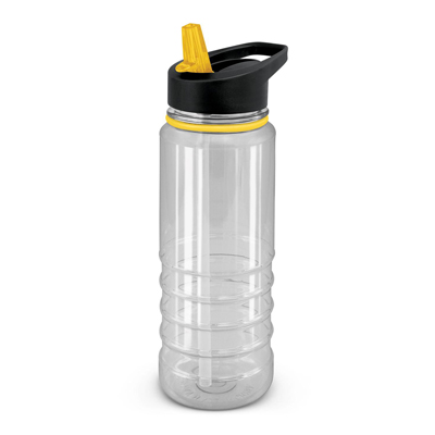 The Trends Collection Triton Elite Drink Bottle is a 750ml drink bottle. Black or Clear bottle. 9 coloured lids. Great branded mix n match drink bottles.