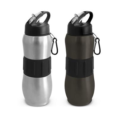 The TRENDS Magnum Bottle is an ergonomic 830ml stainless steel drink bottle. Soft touch silicone band and carabiner. 2 colours.