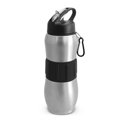 The TRENDS Magnum Bottle is an ergonomic 830ml stainless steel drink bottle. Soft touch silicone band and carabiner. 2 colours.
