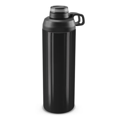 The TRENDS Primo Metal Bottle is a large 900ml stainless steel drink bottle with screw on lid. Contrasting silicone bands available.