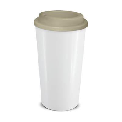 The Trends Collection Cafe Cup is a 480ml double wall reusable coffee cup with secure screw on lid. Mix n Match. 12 colours. Great reusable coffee cups.