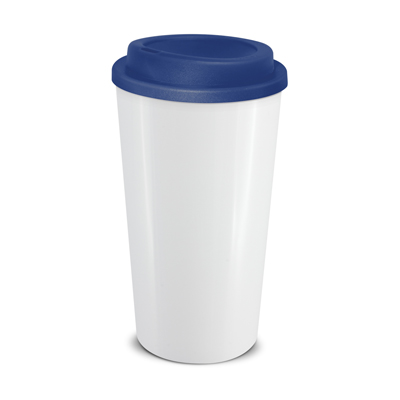 The Trends Collection Cafe Cup is a 480ml double wall reusable coffee cup with secure screw on lid. Mix n Match. 12 colours. Great reusable coffee cups.