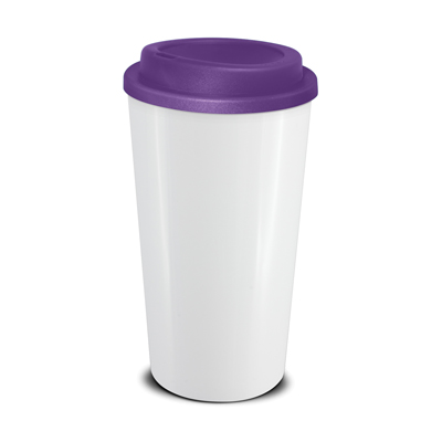 The Trends Collection Cafe Cup is a 480ml double wall reusable coffee cup with secure screw on lid. Mix n Match. 12 colours. Great reusable coffee cups.