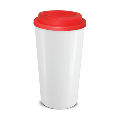 The Trends Collection Cafe Cup is a 480ml double wall reusable coffee cup with secure screw on lid. Mix n Match. 12 colours. Great reusable coffee cups.