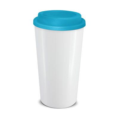 The Trends Collection Cafe Cup is a 480ml double wall reusable coffee cup with secure screw on lid. Mix n Match. 12 colours. Great reusable coffee cups.