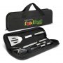The Trends Collection Asada BBQ Set is a durable barbeque set. Fork, tongs & spatula. Black Case. Great branded corporate gift or summer promo product.