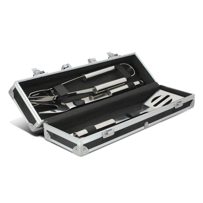 The Trends Collection Luxmore BBQ Set is a premium barbeque set is a metal & plastic case. Branding on case. Great branded bbq sets & summer products.