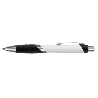 The TRENDS Borg Pen White Barrel is a retractable plastic ball pen with white barrel.  10 colours.  Black Ink.  Great branded pens.