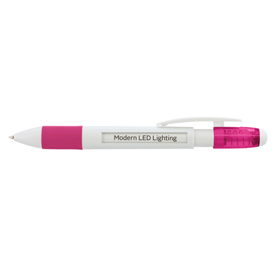The TRENDS Vision Message Pen is a retractable plastic ball pen with white barrel. Can have 6 different messages. 6 colours.