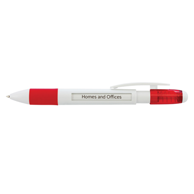 The TRENDS Vision Message Pen is a retractable plastic ball pen with white barrel. Can have 6 different messages. 6 colours.