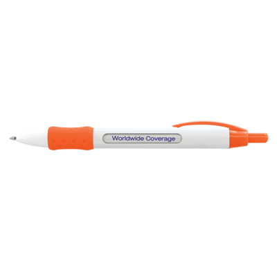The TRENDS Atara Message Pen is a retractable plastic ball pen with white barrel. Multi message available. Great branded promo pens.