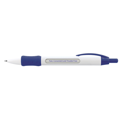 The TRENDS Atara Message Pen is a retractable plastic ball pen with white barrel. Multi message available. Great branded promo pens.