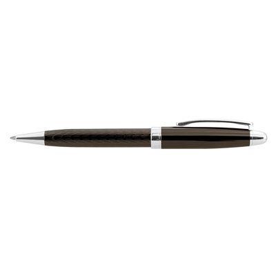 The Trends Collection Monarch Pen is a superior twist action brass ball pen with patterned lower barrel.  Gunmetal.  Great branded corporate pens.