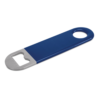 The Trends Collection Speed Bottle Opener is a small stainless steel bottle opener with soft touch vinyl coating. 4 colours. Great branded bottle openers.