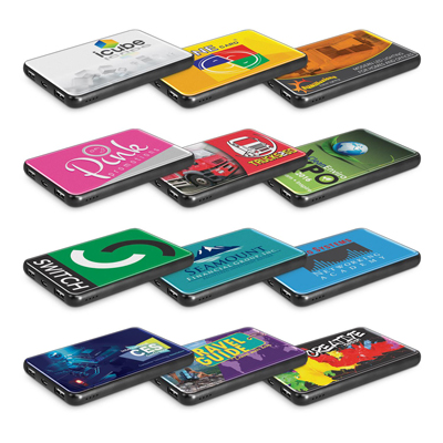 The Trends Collection Vortex Power Bank offers 3 premium branding options.  In Black.  Recharged in 4 - 5 hours.  Great branded power banks & tech promo products.