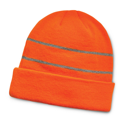 The TRENDS Everest Hi Vis Beanie is a warm high vis beanie.  Acrylis.  Orange or Yellow. OSFA.  Embroidery available with your logo.