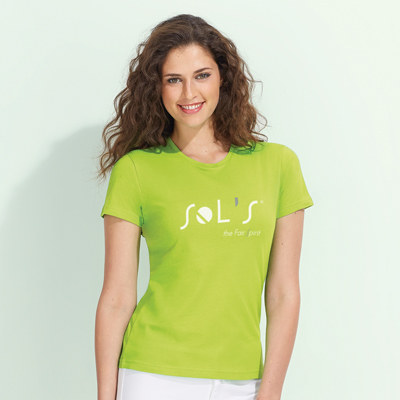 The TRENDS Sol's Imperial Womens T Shirt is a stylish cut and sewn womens t shirt.  Ribbed round collar.  190gsm.  13 colours.