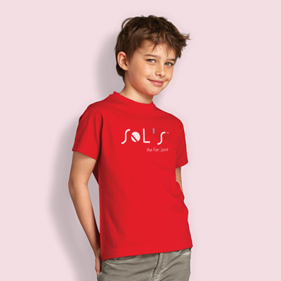 The TRENDS Sol's Imperial Kids T Shirt is a stylish cut and sewn kids t shirt. Ribbed round collar. 190gsm. 13 colours.