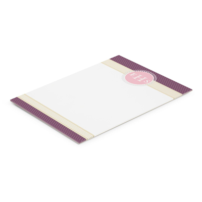 The TRENDS A4 Note Pad is a letterhead size note pad with 25 leaves.  Full Colour printing.  15 working day lead time. 