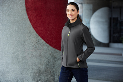 The Biz Collection Womens Apex Lightweight Softshell Jacket is lightly water repellent and wind resistant.  3 colours.  S - 5XL.  Great branded softshell jackets and Biz Collection apparel.