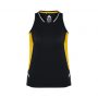 SG702L Biz Collection Womens Renegade Singlet BlackGold_Front