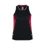 SG702L Biz Collection Womens Renegade Singlet BlackRed_Front
