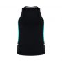 SG702L Biz Collection Womens Renegade Singlet BlackTeal_Back