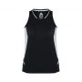 SG702LBiz Collection Womens Renegade Singlet BlackWhite_Front