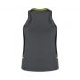 SG702L Biz Collection Womens Renegade Singlet GreyBlackFluoroYellow_Back
