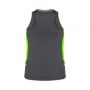 SG702L Biz Collection Womens Renegade Singlet GreyFluoroLime_Back