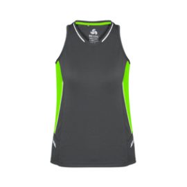The Biz Collection Womens Renegade Singlet is made from 100% Biz Cool material.  155 gsm.  Contrast panels.  6 -24.  13 colours.  Great branded singlets and Biz Cool apparel