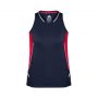 SG702L Biz Collection Womens Renegade Singlet NavyRed_Front