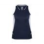 SG702L Biz Collection Womens Renegade Singlet NavyWhite_Front