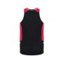 SG702M Biz Collection Mens Renegade Singlet Black Red