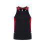 SG702M Biz Collection Mens Renegade Singlet Black Red