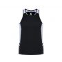 SG702M Biz Collection Mens Renegade Singlet Black White
