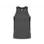 SG702M Biz Collection Mens Renegade Singlet Grey Black FLuoro Yellow