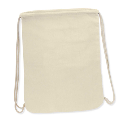 The TRENDS Durban Cotton Drawstring backpack is a robust 140gsm cotton backpack.  Full colour branding.  Great bag promo products.