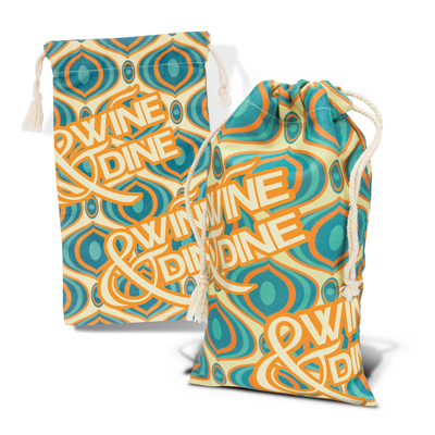 The Trends Collection Pisa Cotton Gift Bag is a 140gsm cotton gift bag with drawstring.  Sublimation printed.  Great branded full colour cotton eco gift bags.