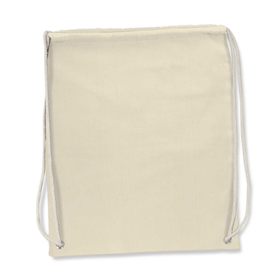 The TRENDS Florida Cotton Gift Bag is a 140gsm cotton backpack with white drawstrings.  Natural.  Great branded bags.