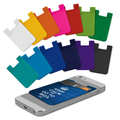 The Trends Collection Silicone Phone Wallet is a soft touch silicone wallet that sticks to back of phones.  Available in 11 colours.  Great branded promotional product.