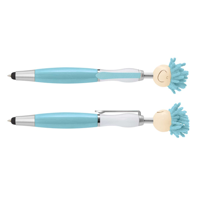 The TRENDS Mop Topper Pen is a fun, retractable plastic & metal ball pen with smiley faced head.   7 colours.  Great branded pens.