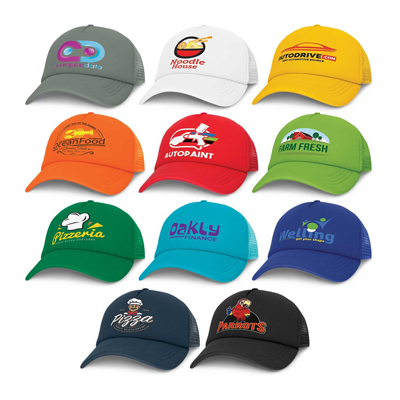 The TRENDS Cruise Mesh Cap is a premium quality, structured 5 panel trucker cap.  Padded polyester and breathable mesh.  Print or transfer branding.