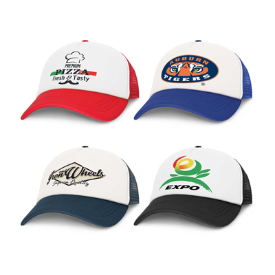 The TRENDS Cruise Mesh Cap is a premium quality, structured 5 panel trucker cap.  Padded polyester and breathable mesh.  Print or transfer branding.