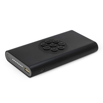 The Trends Collection Kronos Wireless Power Bank is the future of power banks.  In Black.  Great branded premium wireless power banks for your clients.