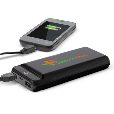 The Trends Collection Xenotec 20k Power Bank is the next generation power bank.  Black.  Great branded lithium powered power banks for clients.