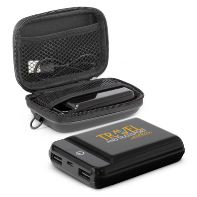 The Trends Collection Xenotec 10k Power Bank is the next generation power bank.  Black.  Great branded lithium powered power banks for clients.