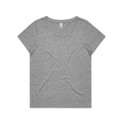 The AS Colour Shallow Scoop Tee is a 150gsm 100% cotton tee..  Available in 4 colours.  Sizes XS - XL.  Great branded printed women's tees.